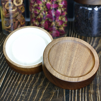 Noyer d'acacia personnalisé 180ml 300ml 1000ml boîtes en verre hermétiques de qualité alimentaire pour le stockage de la cuisine bocal en verre borosilicate couvercle en bois