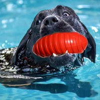 Balle à mâcher indestructible pour chien en caoutchouc rouge TPR, jouet interactif flottant résistant aux morsures pour l'entraînement aquatique et le nettoyage des dents molaires