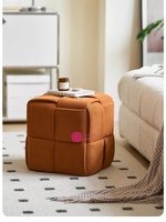 Pouf carré tissé Yicheng Beauty, repose-pieds moderne rembourré, tabouret rembourré pour salon, chambre et entrée