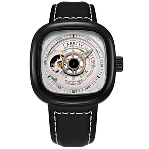 Reloj personalizado de alta gama para hombre, símbolo de lujo y deportividad, cuero genuino, resistente al agua, elegante, con diseño de calavera, automático, mecánico - Product Image 3