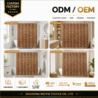 Rideau de Douche Personnalisé à Motif Animalier OEM ODM en Tissu Hydrofuge avec Crochets et Ourlet Lesté pour Hôtels, Détaillants et Vente en Gros