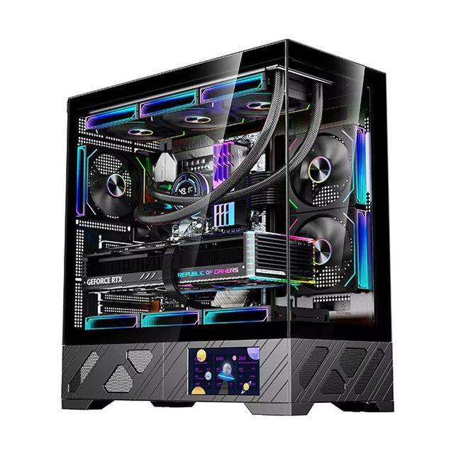 High Quality Gaming Pc Case 360mm Water Cooling Towers Glass Pc Case with Screen Support ATX MATX ITX Motherboard