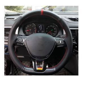 Housse <span class=keywords><strong>de</strong></span> volant <span class=keywords><strong>de</strong></span> voiture antidérapant, Anti-poussière, couture en cuir, personnalisée en usine, pour <span class=keywords><strong>Volkswagen</strong></span>, 100 pièces - Product Image 2