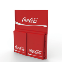 Présentoir de boissons en métal rouge Bevis une couche structure pliable présentoir de cola en métal compact support de comptoir