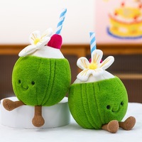 Boneka Kelapa Hijau Lucu, Boneka Buah Isi Dakron yang Menggemaskan, Bantal Lempar Kreatif, Boneka Kelapa Berkualitas Tinggi