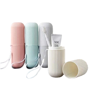 Trend Portable Eco-Friendly Three-piece Plastic Bathroom Accessory Set <b>Toothpaste</b> Box Wash Cup Mouthwash <b>Holder</b> Simple Design - Product Image 2