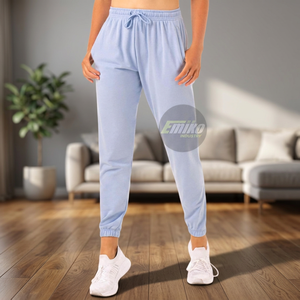 Pantalones deportivos de talla grande para mujer, de color sólido, corte holgado, cintura elástica, largo hasta el tobillo, informales, a bajo precio. - Product Image 2