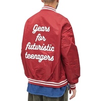 Veste de stade en satin de nylon 100% avec logo personnalisé OEM Streetwear Veste de baseball surdimensionnée pour hommes