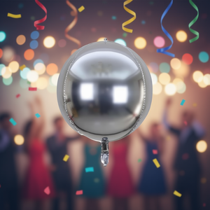 Party Love 4D Silver Mylar Balloon 56cm 22in Metallic <b>Birthday</b> Party <b>Decorations</b> - Product Image 4