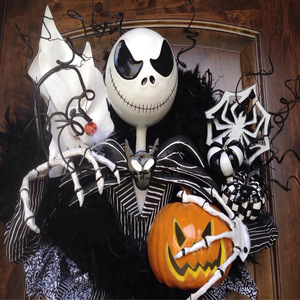 <span class=keywords><strong>Halloween</strong></span> Horror puntelli festa di festa <span class=keywords><strong>scheletro</strong></span> spaventoso ghirlanda di zucca decorativa porta d'ingresso appesa ghirlanda di <span class=keywords><strong>Halloween</strong></span> - Product Image 4