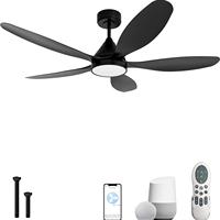 Ventilateur de plafond LED 52 ''à économie d'énergie avec 6 vitesses et télécommande Appareil ménager pratique et caractéristiques de refroidissement par air