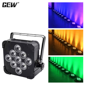 GEVV 9x18W Luces LED Par Planas a Batería con Control Remoto Inalámbrico DMX512 y App WiFi para <span class=keywords><strong>Alquiler</strong></span> en Escenarios y Fiestas - Product Image 2