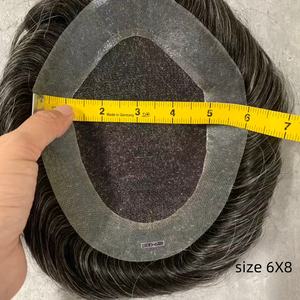 H321 Perruque pour hommes en Australie, 6x8 pouces, dentelle sur le dessus avec PU transparent autour de <span class=keywords><strong>la</strong></span> base, système de remplacement de cheveux pour hommes - Product Image 3