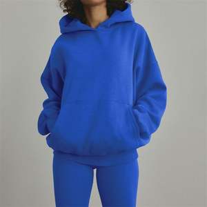 Vente en gros Pull à capuche surdimensionné pour femmes, décontracté, hiver, coton polaire lourd, personnalisable, couleur unie imprimée, automne - Product Image 1