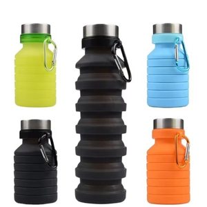 FREE SAMPLE Wholesale Outdoor BPA Free 550ml Sport Gym Travel Collapsible Drinking Foldable polyester <b>Water</b> <b>Bottle</b> - Product Image 2