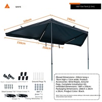 Vente Flash : Auvent latéral de voiture à 180 degrés avec éclairage LED, auvent rétractable en forme d'éventail pour 4x4, SUV et Overlanding