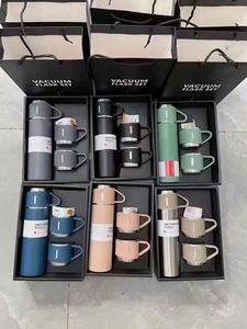Vacuum Flask Gift <b>Set</b> Wholesale Low MOQ 500ml 17oz Business Stainless Steel Thermal <b>Mug</b> Gift <b>Set</b> with 3 Lids - Product Image 3