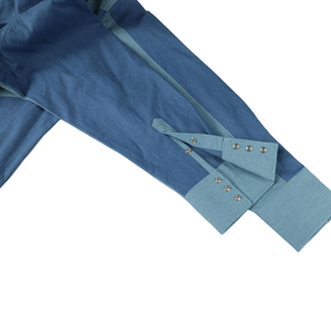 <span class=keywords><strong>Camicia</strong></span> estiva da <span class=keywords><strong>uomo</strong></span> con colletto in gilet con 2 tasche in cotone Western Executive Office Casual con bottoni - Product Image 4