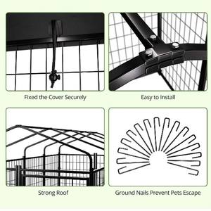8*4 * 5ft nhiệm vụ nặng nề lớn chó ngoài trời cũi thú cưng playpen chó nhà Hàn lưới bảng điều khiển với mái nhà với hàng rào chó không thấm nước - Product Image 6