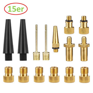 Adaptateurs de <span class=keywords><strong>valve</strong></span> de vélo en cuivre et plastique (SV/AV/DV) pour pompes à vélo, 15 pièces - Product Image 1