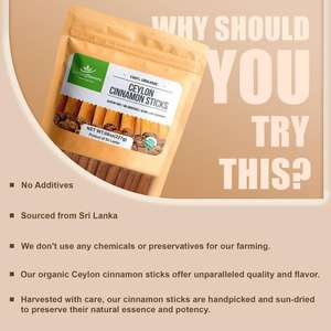 Especias Orgánicas Certificadas Rentables, Condimento Aromático, Auténticas Ramas de Canela de Ceilán - Product Image 2