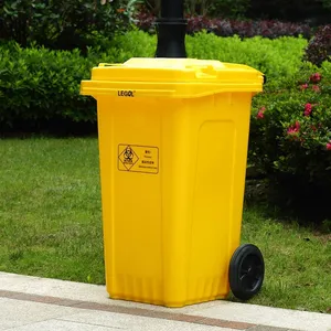 ขายร้อน 240L ถังขยะสาธารณะ160 ลิตรขยะพลาสติกถังขยะล้อกลางแจ้งสี่เหลี่ยมกระป๋อง