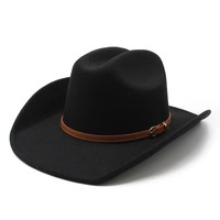 Sombrero de Vaquero Unisex Retro de Fieltro Estilo Western, Fedora de Diseñador de Alta Calidad, Personalizado al por Mayor para Fiestas, Viajes, Deportes y Pesca
