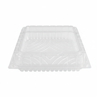 Conteneur rectangulaire transparent en plastique inviolable pour salades, sucre, sushis, gelée, avec motif gaufré