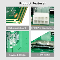 Carte d'extension GPU MIwin OEM ODM à 6 emplacements PCIe 4.0, Switch Broadcom 88096 PCIE 4.0, Backplane GPU pour serveur, extension PCIE