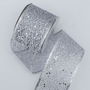 ริบบิ้นตาข่ายกลิตเตอร์แบบโปร่งแสงสีและขนาดตามสั่ง ขนาด 5 ซม. และ 6.3 ซม. ยาว 10 หลา สำหรับตกแต่งช่อดอกไม้งานแต่งงานและเค้ก - Product Image 5