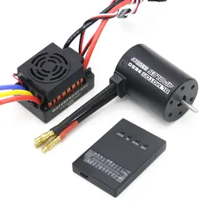 Rc עמיד למים 3650 3900KV RC Brushless מנוע 60A ESC מתכנת קומבו סט עבור 1/10 RC רכב משאית