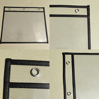 Porte-documents horizontaux à bord noir, pochettes effaçables à sec en PVC transparent, sacs à documents cousus pour entrepôt, atelier, bureau, réparation automobile