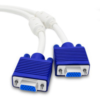 Adaptor Komputer Kabel Splitter Vga Pria Ke Vga Wanita 30Cm VGA 15 Pin PC Pria Ke 2 Dual Female untuk Proyektor TV
