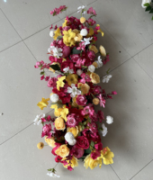 Guirlande de fleurs artificielles pour mariage, chemin de table en roses de soie, décoration de fond, arrangement floral pour événements