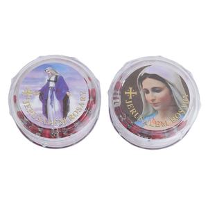 예루살렘 십자가 장미 냄새가 좋은 나무 장미 꽃잎 구슬 묵주 - Product Image 2