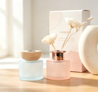 Diffuseur de parfum d'ambiance de luxe 100 ml en verre vide avec logo personnalisé, pour huiles essentielles et parfums sans flamme pour la maison
