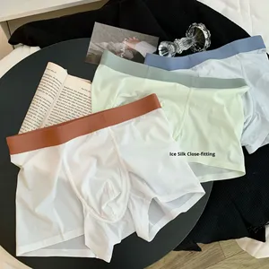 Calzoncillos Bóxer de Hombre Milan Color Waffle Ice Silk, Nuevos, Sin Costuras, Cintura Media, Color Sólido, Transpirables, Antibacterianos y Ecológicos - Product Image 4