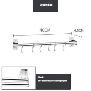 Portautensili da Parete in Acciaio Inox con Ganci per Carne e Gancio Anale, Barra da Cucina con 6/8/10 Ganci Rimovibili - Product Image 5