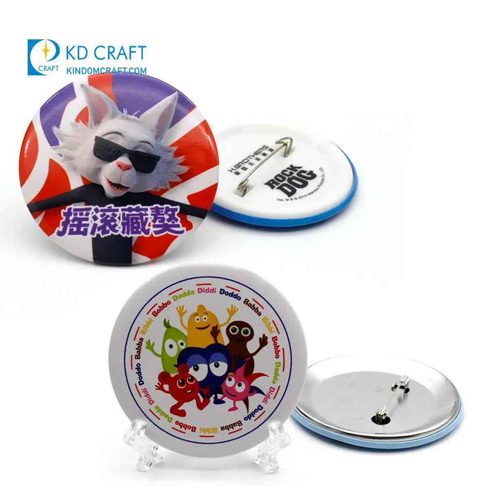 Vente chaude 3 pouces personnalisé blanc blanc MDF cercle nom broche Badge bouton pour sublimation