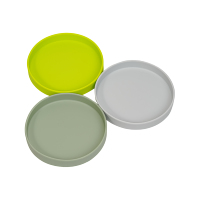 Assiette en silicone pour enfants, sans BPA, de qualité alimentaire, avec compartiments, forme ronde, mignonne, pour bébé