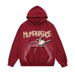 Felpa con Cappuccio Oversize Personalizzata con Stampa Graffiti <span class=keywords><strong>Ragno</strong></span> Stile Hip Hop Streetwear per Uomo - Product Image 3