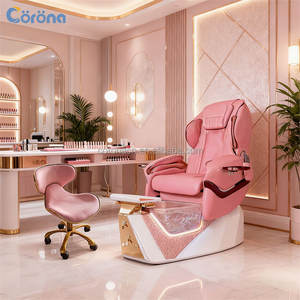 Professioneller Ergonomischer Pedikürstuhl für Salons mit Massagefunktion, Rosa - Product Image 6