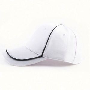 High Quality 100% Cotton Baseball Cap 3M Reflective Piping Trimming Custom Golf Hats OEM Logo Custom Baseball Hat - Product Image 2