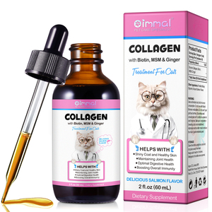 Gouttes de collagène <span class=keywords><strong>pour</strong></span> <span class=keywords><strong>chat</strong></span> Oimmal avec <span class=keywords><strong>biotine</strong></span> et gingembre <span class=keywords><strong>pour</strong></span> la croissance des ongles du <span class=keywords><strong>chat</strong></span>, gouttes <span class=keywords><strong>pour</strong></span> un pelage brillant, complément de collagène <span class=keywords><strong>pour</strong></span> animaux de compagnie, chats - Product Image 1