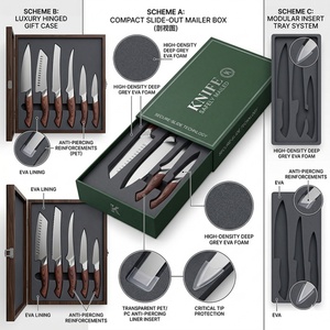 Ensemble de couteaux de cuisine personnalisés de qualité supérieure, 6 pièces, couteaux de boucher professionnels en acier inoxydable, ensemble de couteaux de chef pour la cuisine - Product Image 6