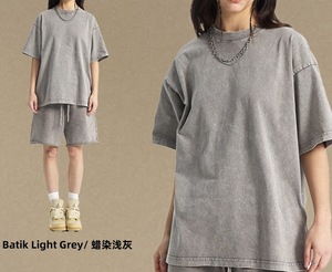 Men Acid Wash Oversized T Shirt and Shorts Set 2 Piece Streetwear Cotton Crew <b>Neck</b> Summer Casual Outfit - Product Image 2