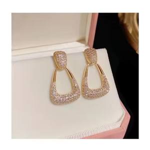 Retro geometrische bohemien stijl diamanten oorbellen vrouwelijke Koreaanse persoonlijkheid eenvoudige temperament oorbellen - Product Image 2