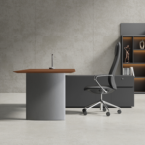 Hiện đại hiện đại sang trọng kim loại chân l-hình dạng CEO Ông Chủ bàn điều hành văn phòng bàn với tủ lưu trữ bên dễ dàng lắp ráp - Product Image 2