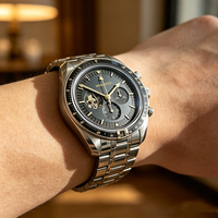 Herren Lunar Landing Series Drei-Augen-Sechs-Zeiger Mode Luxus Wasserdichte Automatische Mechanische Chronograph-Uhr