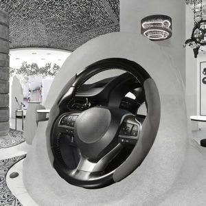 Funda de <span class=keywords><strong>Volante</strong></span> Universal de Cuero y Fibra de Carbono de Lujo para Autos, 4 Brazos, Compatible con Benz, BMW, Volkswagen, Audi, Volvo - Product Image 3